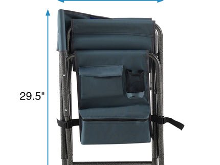 Padded Folding Outdoor Chair With Storage Pockets, Lightweight Oversized Directors Chair For Indoor, Outdoor Camping, Picnics And Fishing