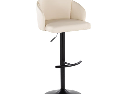 Dahlia - Contemporary Adjustable Barstool With Swivel With Rounded T Footrest (Set of 2)