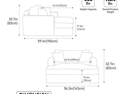 Modern Aesthetic Wide Sofa Bed