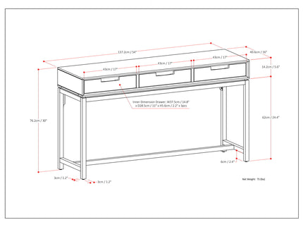 Banting - Wide Console Table - Walnut Brown