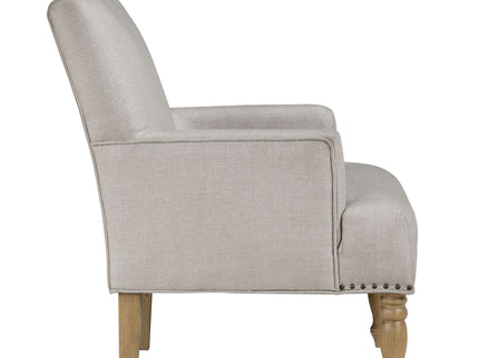 Alice - Upholstered Arm Chair With Nailheads - Beige