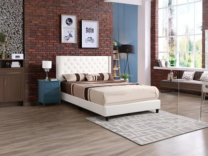 Upholstered Nailhead Trim Chic Bed