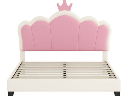 Upholstered Princess Platform Bed With Crown Headboard