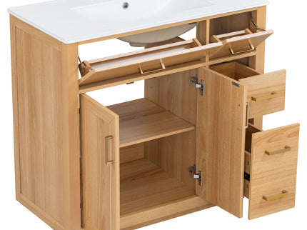 Bathroom Vanity & Sink, Soft Close Doors & Drawers - Wood