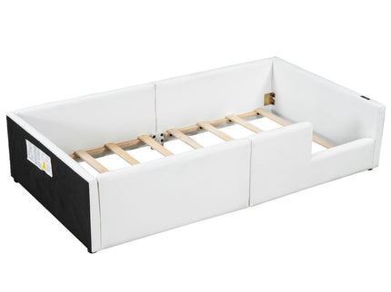 Platform Bed With Guardrail And Charging Station