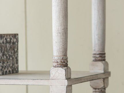 Adela - French Country Bookcase Display Storage Shelf Etageres - Antique White