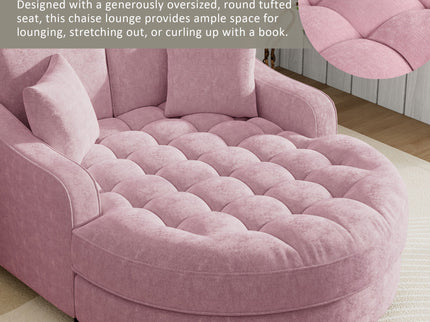 Modern Chaise Lounge Upholstered Sofa Couch With Tufted Seat And Detachable Pillows For Living Room
