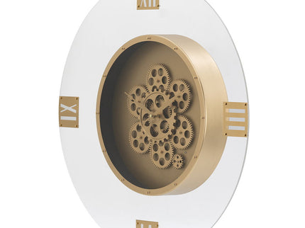 Round Moving Gear Roman Numeral Clock - Multicolor