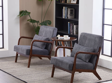 Accent Chair With Pillow And Wood Frame