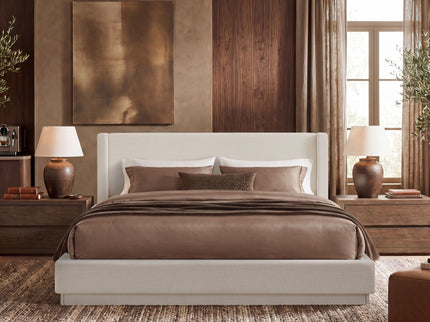 Noir - Upholstered Platform Bed With Wingback Headboard