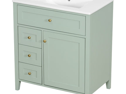 Modern Bathroom Vanity With Sink, 3 Drawers And Adjustable Shelf