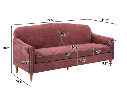 Loveseat Sofa, 2 Seater Couch With Rolled Arms