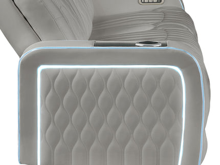 Electra - Power Reclining Sofa With Power Headrests, Drop Down Table, Reading Light, Massage, LED Lighting And USB Control