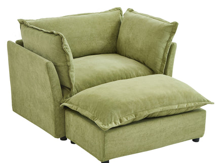 Modern Armchair Sofa With Movable Ottoman