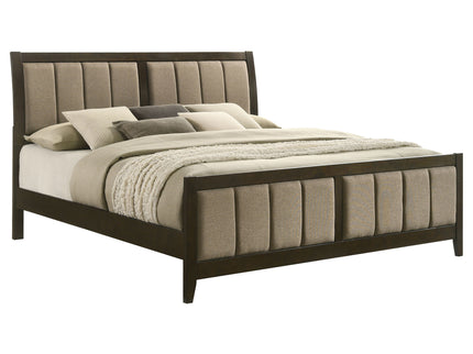 Clement - Upholstered Eastern King Bed - Dark Brown