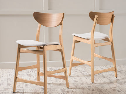 Retro Modern Counter Height Chair Set With Cushioned Seats