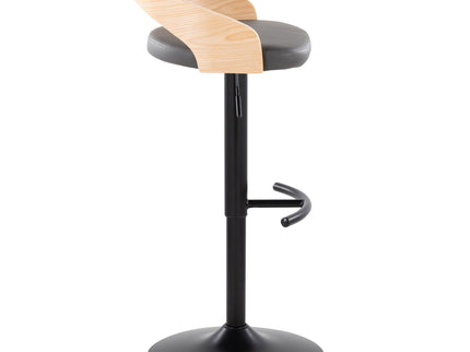Grotto - Contemporary Adjustable Barstool With Swivel & Rounded T Footrest (Set of 2)