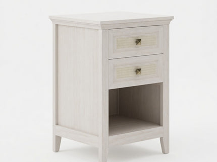 Nightstand With 2 Drawers Bedside Table