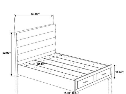 Dulcey - Queen Storage Bed With Tufted Headboard - Gloss White