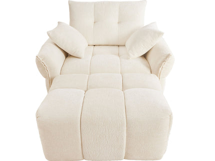 Ergonomic Single Seater Sofa With Ottoman, High Resilience Support Cushions