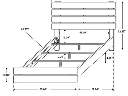Slatted Headboard Panel Bed