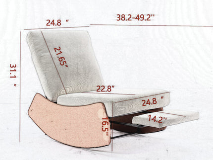 Modern Rocking Chair Recliner, Comfy Rocker Nursery Chair With Footrest, Accent Reading Chair, Upholstered Lounge Chair For Relaxing, Resting, Soft Padded Rocker For Indoor Living Room Bedroom