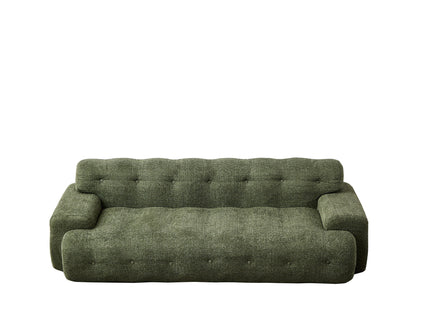 Cloud Series Minimalist Button Tufted Square Arm 3 Seater Sofa