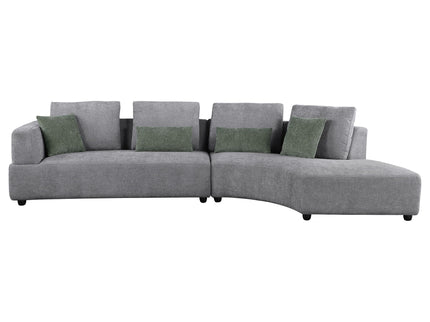 Lincoln - Upholstered Curved Sectional Sofa With Pillow Back Cushions - Gray