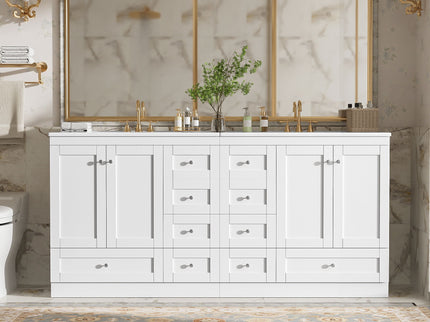 Shaker Free Standing Bathroom Vanity Cabinet & Sink, Soft Close Drawers, Soft Close Doors