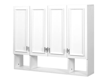 Bathroom Cabinet With 3 Adjustable Shelves Wall Mounted Medicine Cabinet, Soft Closing Hinges, Open Shelving Design - White