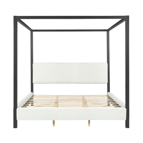 Modern Canopy Bed With Upholstery