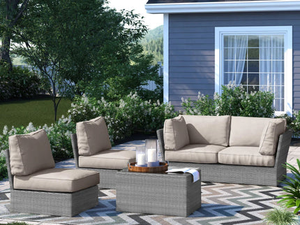 Stylish Modular Wicker Patio Seating Group