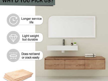 Modern Wall Mounted Bathroom Vanity With Resin Sink And Soft Close Drawer