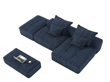 Modern Oversized Diy Combination Modular Sectional Sofa & Pillows