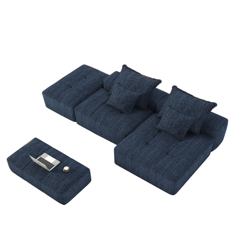 Modern Oversized Diy Combination Modular Sectional Sofa & Pillows