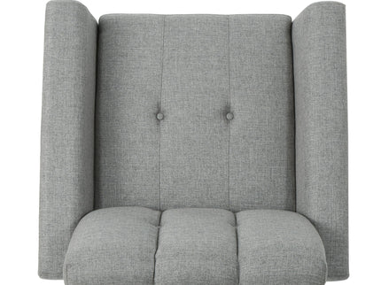 Fabric Channel Stitch Club Chair With Tufted Back - Gray