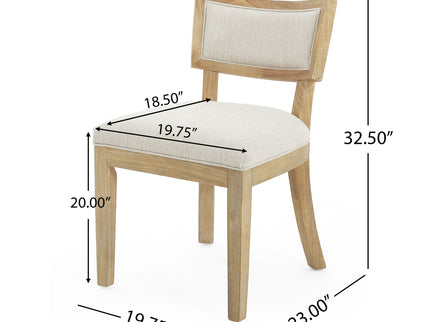 Farmhouse Style Fabric Upholstered Side Dining Chair Set