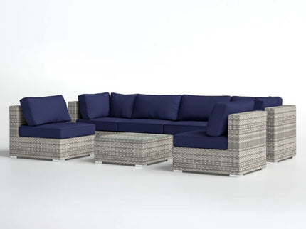 Seating Set With Cushions Handcrafted Wicker Design