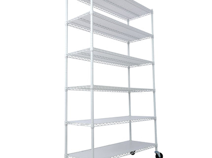 6 Tier 6000Lbs Capacity Nsf Metal Shelf Wire Shelving Unit, Heavy Duty Adjustable Storage Rack With Wheels & Shelf Liners For Commercial Grade Utility Steel Storage Rack