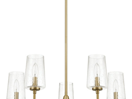 Dazzle - 5 Lights Chandelier With Clear Seeded Satin - Antique Brass / Clear / Gold