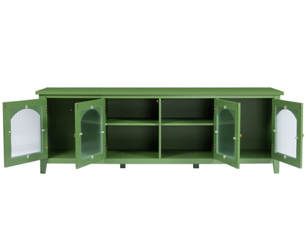 StylishTVcabinet Entertainment CenterTV Stand, TVconsoletable, Media Console, Solidwood Frame, Changhong Glass Door, Metal Handle