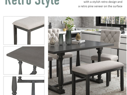 6 Piece Dining Set Retro Style
