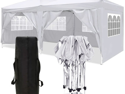 10'X20' Ez Pop Up Canopy Outdoor Portable Party Folding Tent With 6 Removable Sidewalls + Carry Bag + 4 Pieces Weight Bag