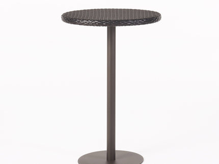 Outdoor Round Rattan Bar Table With Iron Frame - Multi Brown