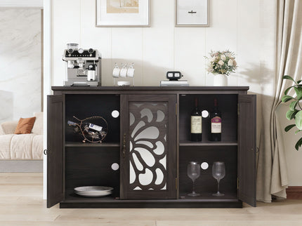 3 Door Mirrored Sideboard Cabinet With Adjustable Shelves