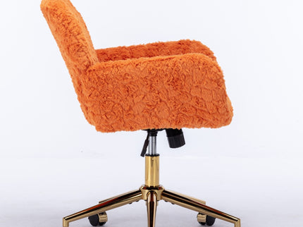 Office Chair, Artificial Rabbit Hair Home Office Chair With Metal Base, Adjustable Desk Chair Swivel Office Chair, Vanity Chair