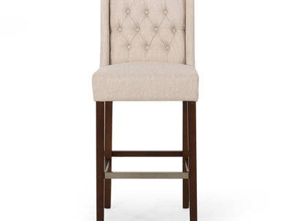 Solstara - Upholstered Dining Barstool With Button Tufted And Wing Back