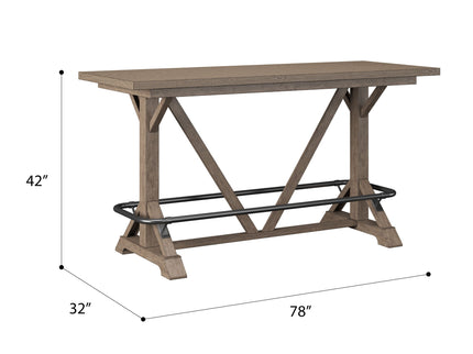 Bar Height Trestle Table - Brown