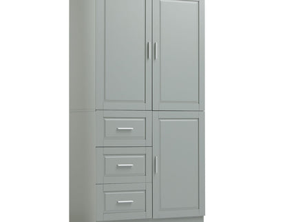 Tall And Wide Storage Cabinet With Doors, 3 Drawers