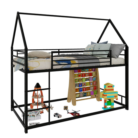 Bunk Bed With Safety Guardrails, No Box Spring Needed